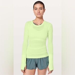 Lululemon Swiftly Tech Long Sleeve Crew Neon Green‎ Size 8